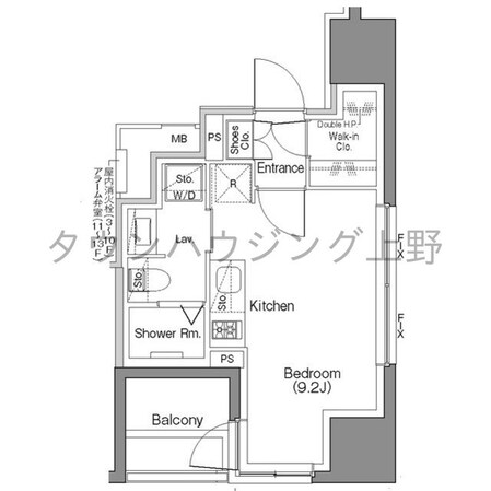 ザ・パークハビオSOHO大手町の物件間取画像